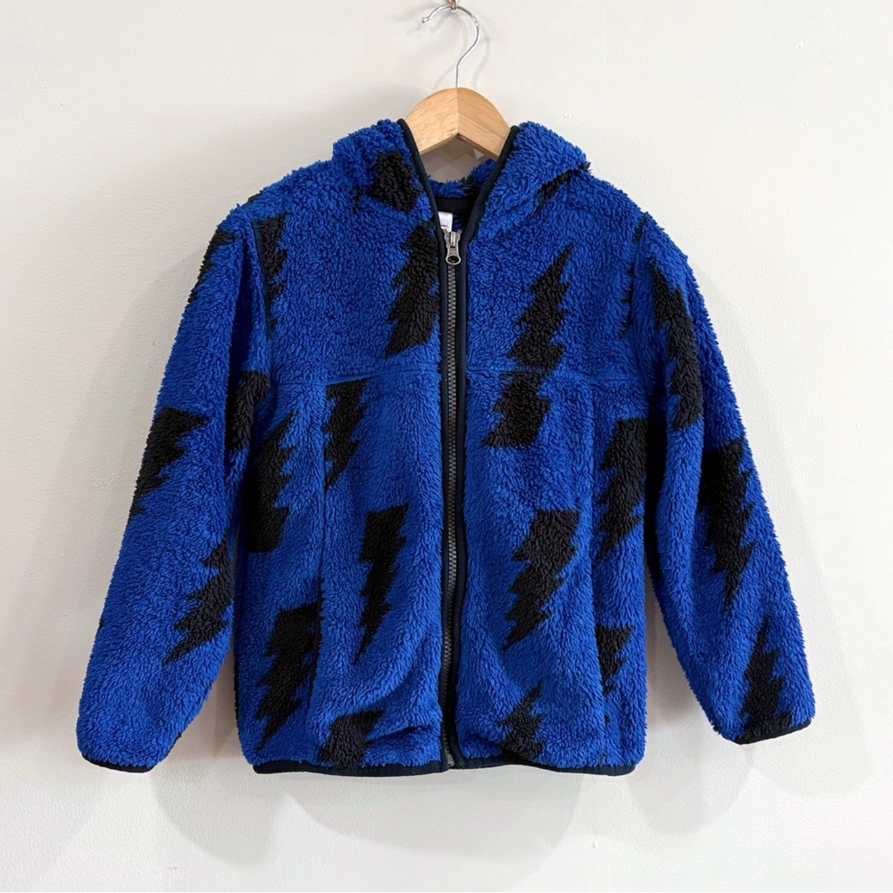 Hanna Andersson Kids Lightning Bolt Fleece Hoodie Blue Cozy Kidcore